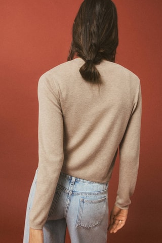 Cardigan maille nœuds - Beige