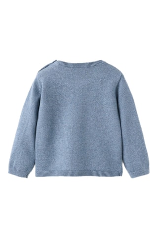 Pull-over maille poche - Bleu
