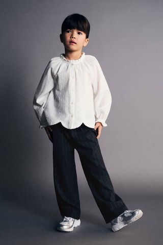 Blouse brodée en coton - Blanc