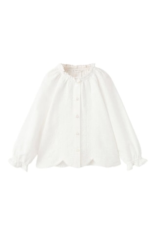 Blouse brodée en coton - Blanc