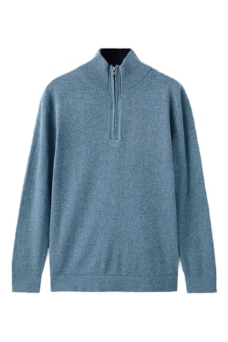 Pull-over col fermeture Éclair - Bleu
