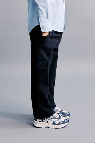 Jogger cargo coton - Bleu marine