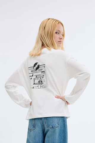 T-shirt coton imprimé - Blanc