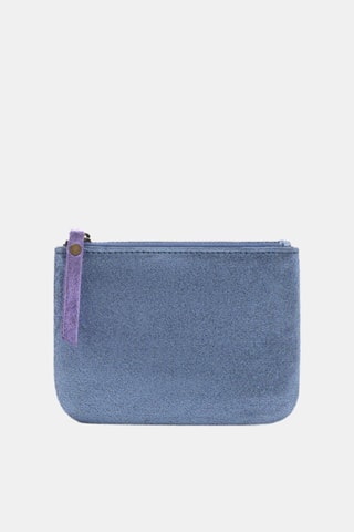 Porte-monnaie cuir métallisé - Bleu