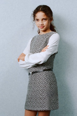 Robe tweed lurex - Bleu