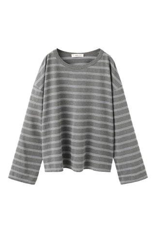 T-shirt oversize rayures - Gris
