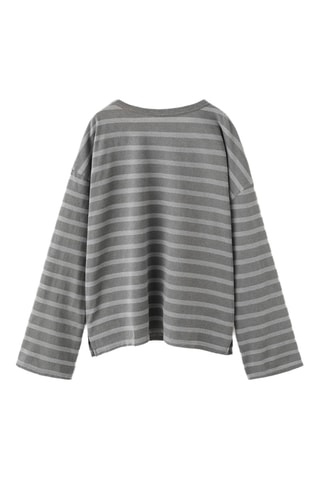 T-shirt oversize rayures - Gris