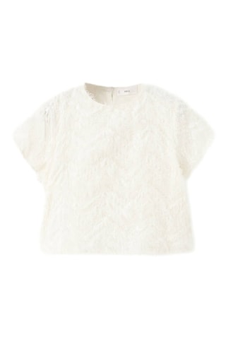 Blouse à paillettes - Beige