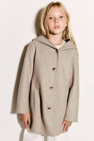 Manteau drap de laine poches - Beige