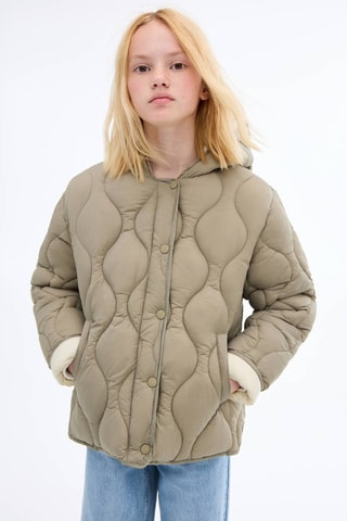 Anorak matelassé à capuche - Kaki