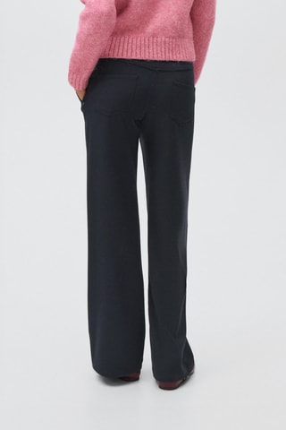 Pantalon taille basse à rivets - Bleu marine
