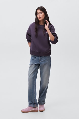 Sweat-shirt coton imprimé - Marron