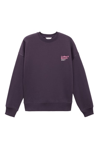 Sweat-shirt coton imprimé - Marron