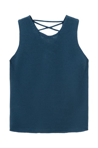Top maille cordon - Bleu