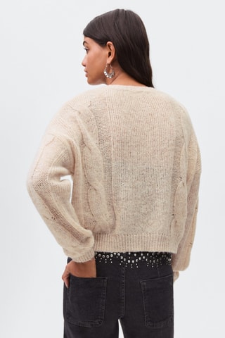Pull-over maille torsadée - Beige