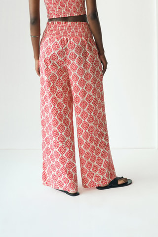 Pantalon taille haute - Rouge