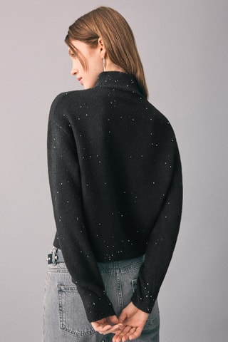 Pull-over maille sequins - Noir