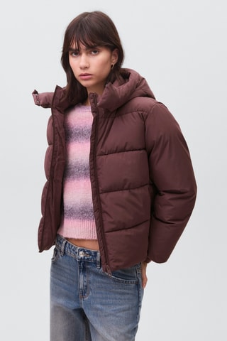 Anorak matelassé à capuche - Bordeaux
