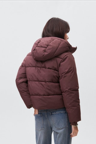 Anorak matelassé à capuche - Bordeaux