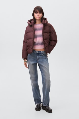 Anorak matelassé à capuche - Bordeaux