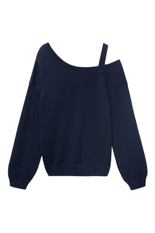 Pull en maille à découpe - Bleu marine