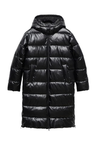 Anorak matelassé simili-cuir - Noir