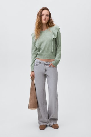 Pull-over maille volants - Vert