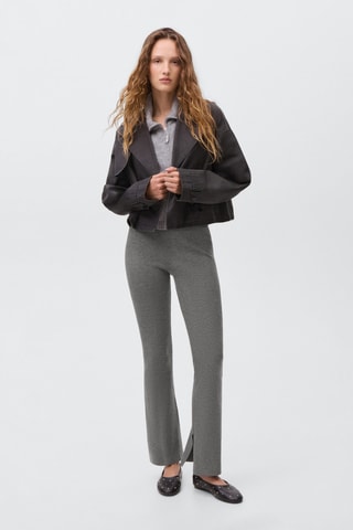 Pantalon côtelé évasé - Gris foncé