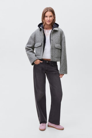 Veste en tissu poches à rabat - Gris