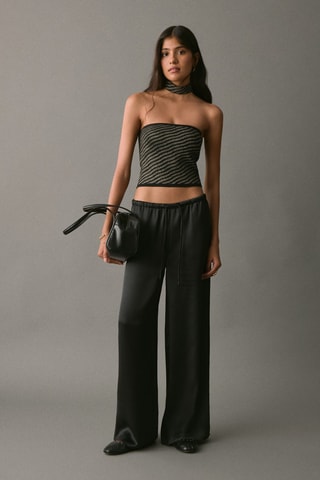 Haut bustier à rayures - Doré