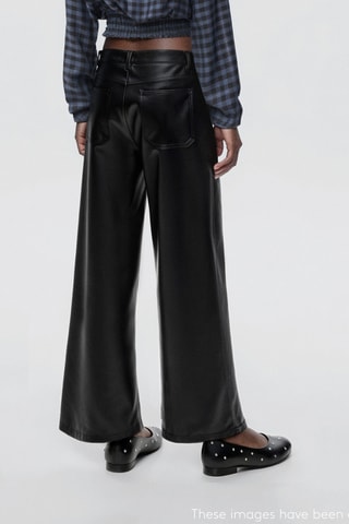 Pantalon cuir synthétique clouté - Noir