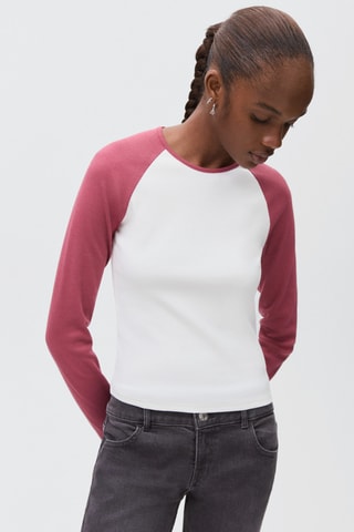 T-shirt bicolore - Blanc