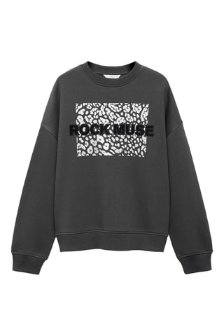 Sweat-shirt coton imprimé - Anthracite