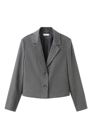Blazer court à revers - Gris