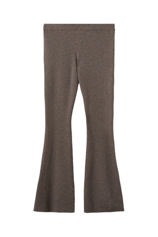 Pantalon côtelé évasé - Marron