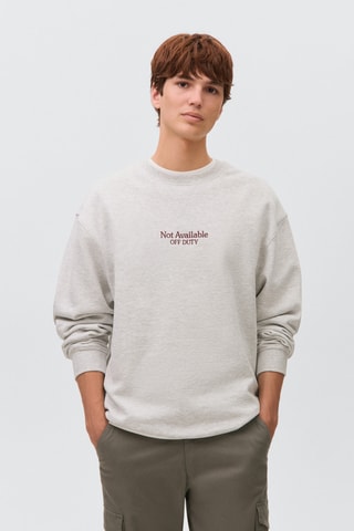 Sweat-shirt coton imprimé - Gris