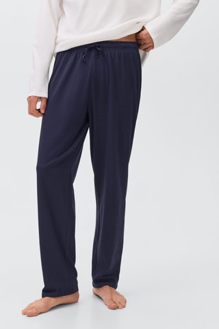 Pyjama long en coton - Bleu marine