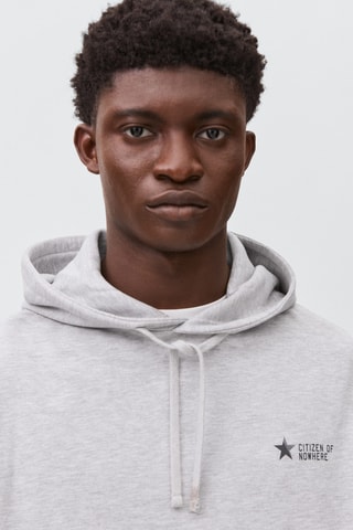 Sweat-shirt imprimé capuche - Gris