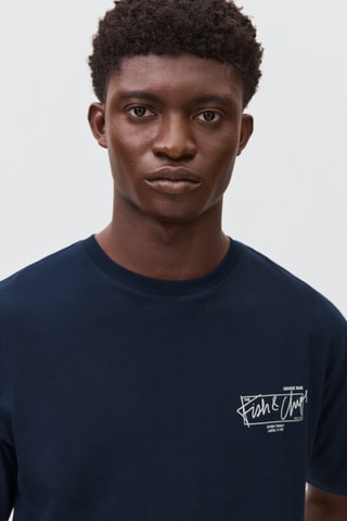 T-shirt imprimé manches courtes - Bleu marine