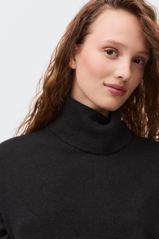 Robe maille col roulé - Noir