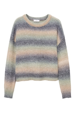 Pull-over maille multicolore - Vert