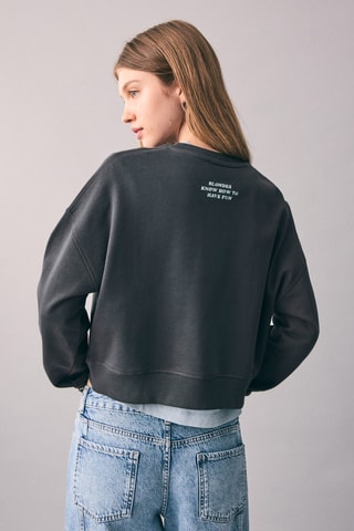 Sweat-shirt coton imprimé - Anthracite