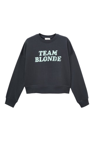 Sweat-shirt coton imprimé - Anthracite