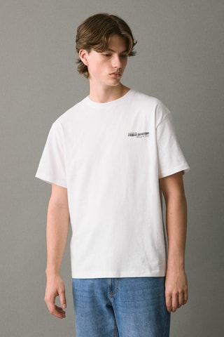 T-shirt en coton imprimé - Blanc