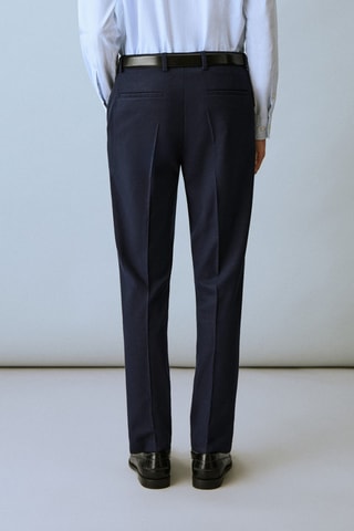 Pantalon de costume piqué - Bleu marine