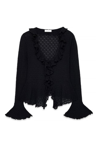Top met Ruches - Zwart