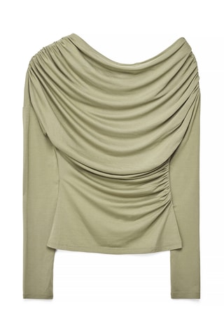 Gedrapeerde Top - Kaki