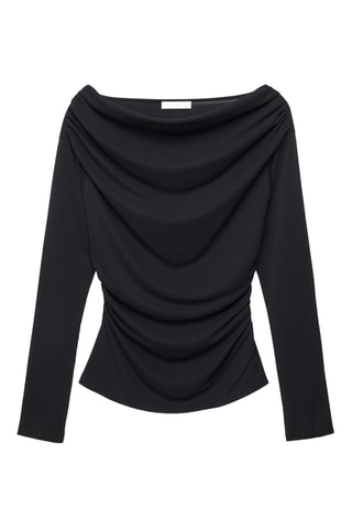 Gedrapeerde Top - Zwart
