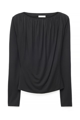 Gedrapeerde Top - Zwart