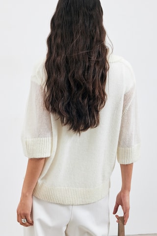Wollen en Alpacawollen Top - Wit